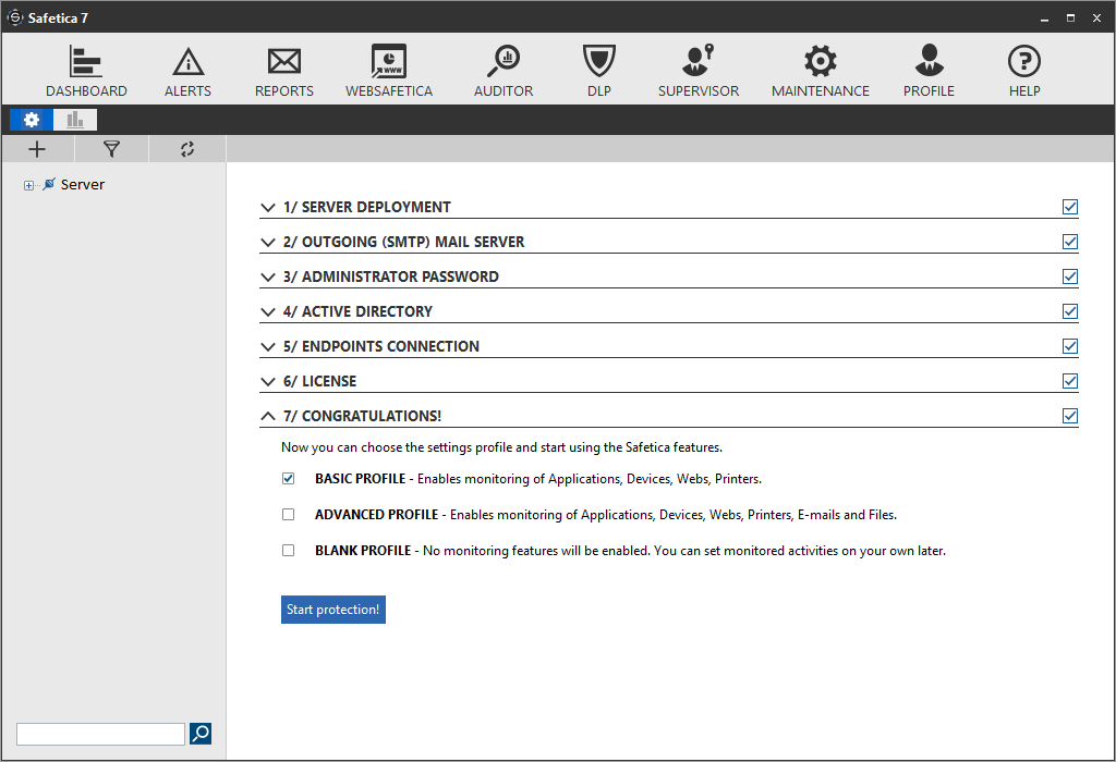 Activating Safetica 7